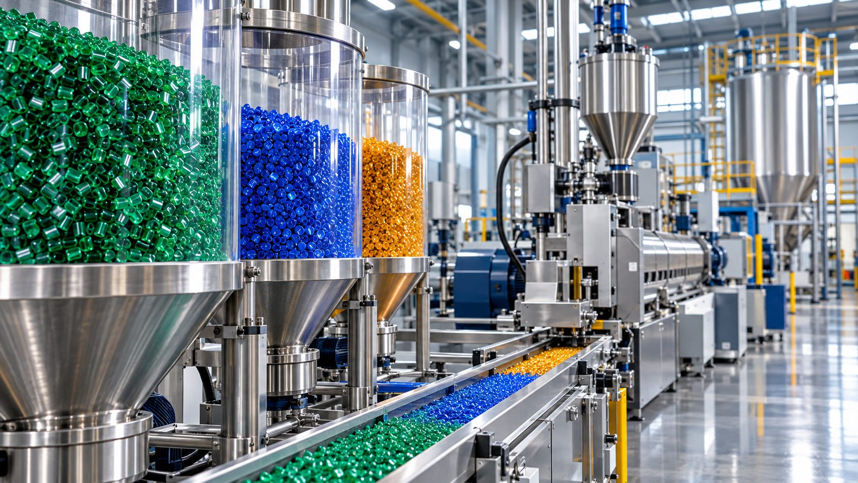 Polymer materials manufacturing line