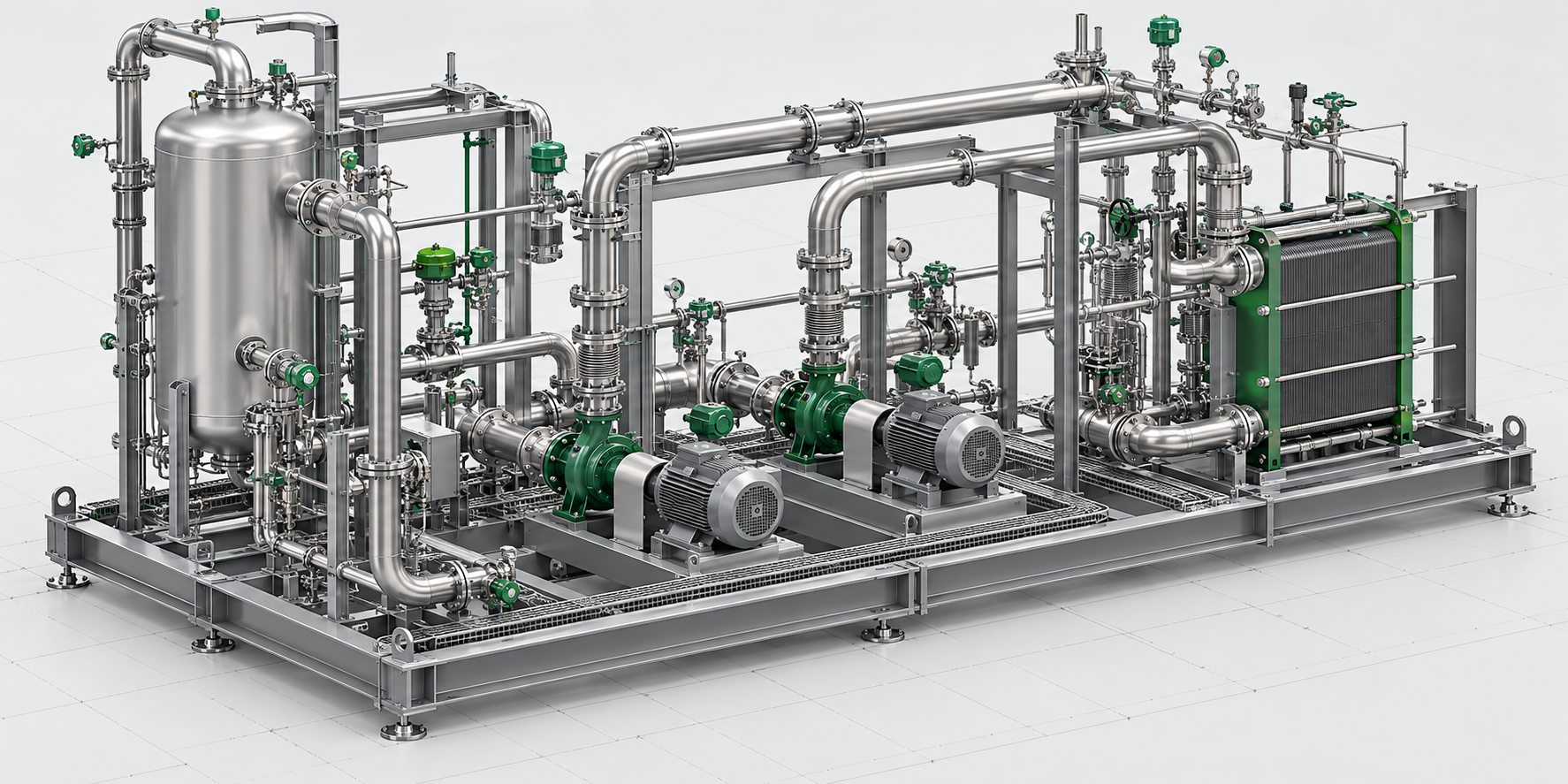 Illustrative process piping and equipment model
