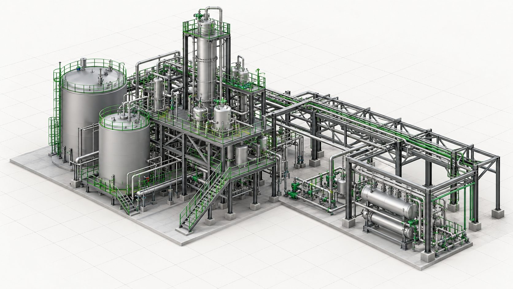 Illustrative 3D process plant model